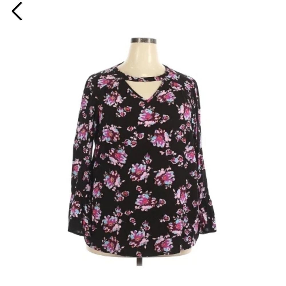 Lane Bryant Black‎ and Floral Top Size 22 NEW